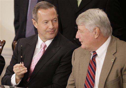 Maryland Gov. Martin O'Malley, left, and Speaker of the House of Delegates Michael Busch (D-Anne Arundel). 