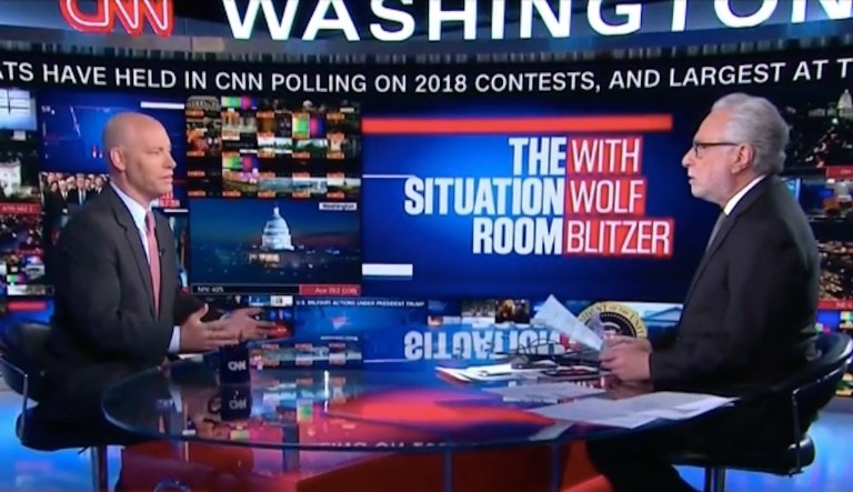 Capping an interview with White House director of legislative affairs Marc Short Tuesday, CNN's Wolf Blitzer showered his admiration for the Trump administration's transparency. (screenshot)