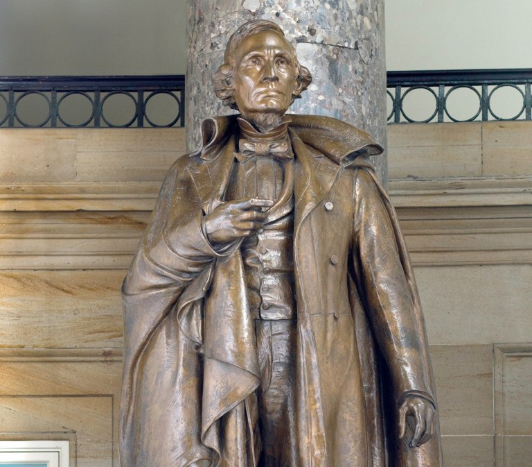 The statue of Jefferson Davis located in National Statuary Hall of the U.S. Capitol. (Courtesy of the Architect of the Capitol)
