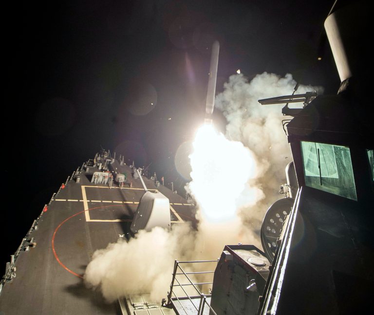 The Washington Post's Ed Rogers is a lobbyist for Raytheon, the manufacturer of the same Tomahawk missiles that rained hellfire down on Syria. (Mass Communication Specialist 3rd Class Robert S. Price/U.S. Navy via AP)
