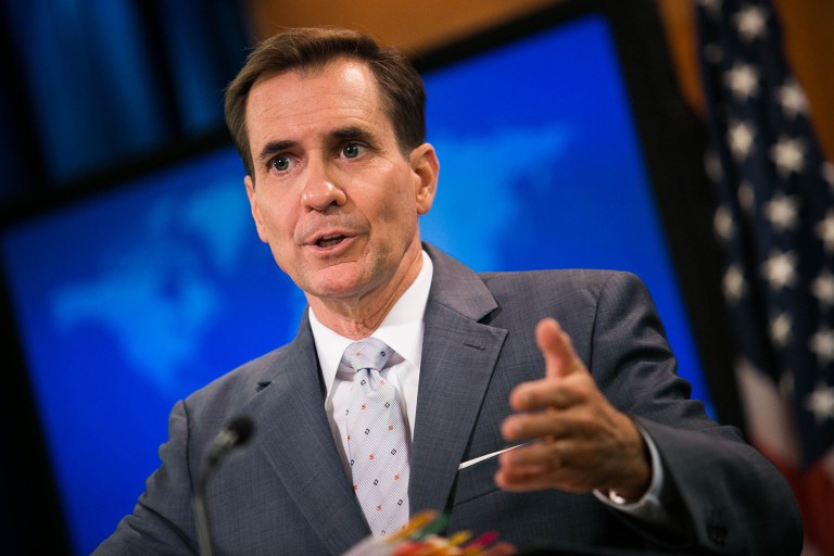 State Department spokesman John Kirby defended the government's decision to withhold a $400 million payment from Iran until the country released its American hostages. (Graeme Jennings/Washington Examiner)