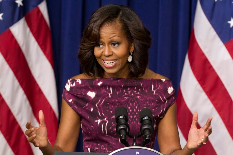   FILE - In this July 10, 2013, file photo, first lady Michelle Obama speaks to mayors and other officials about the initiative, 