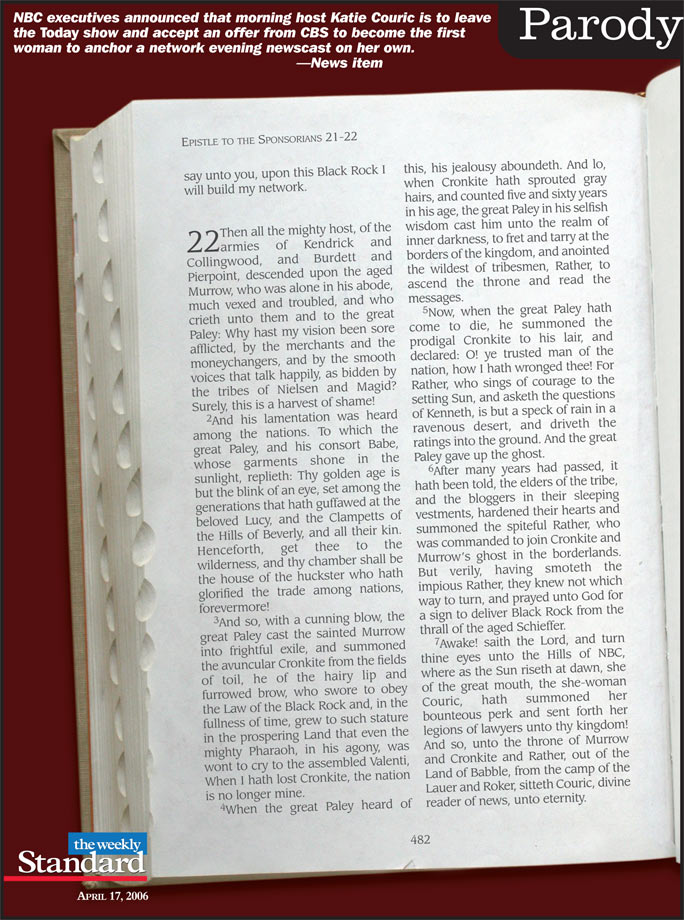 Couric, chapter and verse.