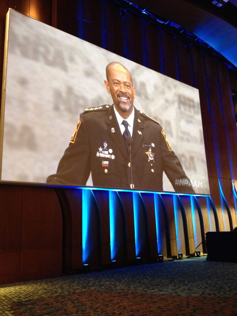 MilwaukeeÂ County Sheriff David Clarke addressing the NRA convention in Nashville, Tenn.