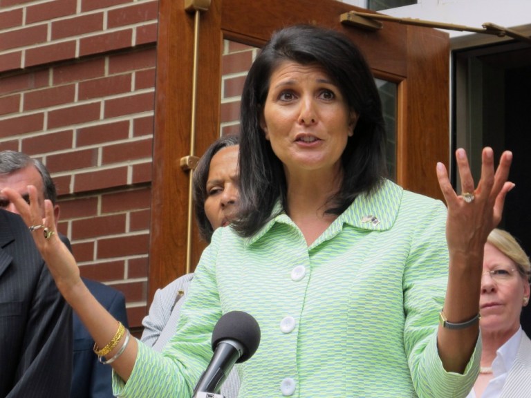 Nikki Haley told reporters in South Carolina she hoped Donald Trump would communicate differently on the campaign trail, according to the Associated Press. (AP Photo)