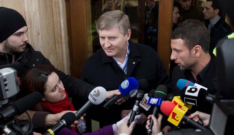 Eastern Ukrainian steel and coal magnate Rinat Akhmetov's lawyer responds to a Beltway Confidential post. (AP Photo/Vadim Ghirda)