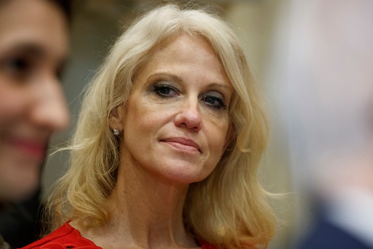 Kellyanne Conway may not be appearing on MSNBC'S Morning Joe any time soon after the hosts of the program unleashed a blistering attack on the White House counselor. (AP Photo/Evan Vucci)