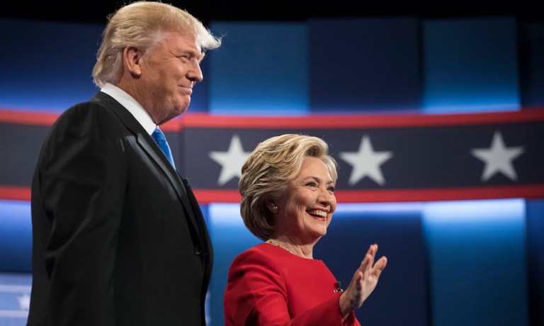 A glaring omission from Donald Trump and Hillary Clinton's first presidential clash was any question about how the two major-party nominees would handle the unfolding disaster that is Obamacare. (AP Photo/Matt Rourke)