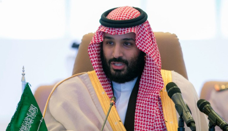 In this photo released by the state-run Saudi Press Agency, Saudi Crown Prince Mohammed bin Salman speaks at a meeting of the Islamic Military Counterterrorism Alliance in Riyadh, Saudi Arabia, Sunday, Nov. 26, 2017. On Tuesday, there was a missile attack by Yemen-based Houthi rebels targeting Riyadh, and the Houthis say they were targeting Crown Prince Mohammed bin Salman and other top Saudi leaders in the strike. (Saudi Press Agency via AP)