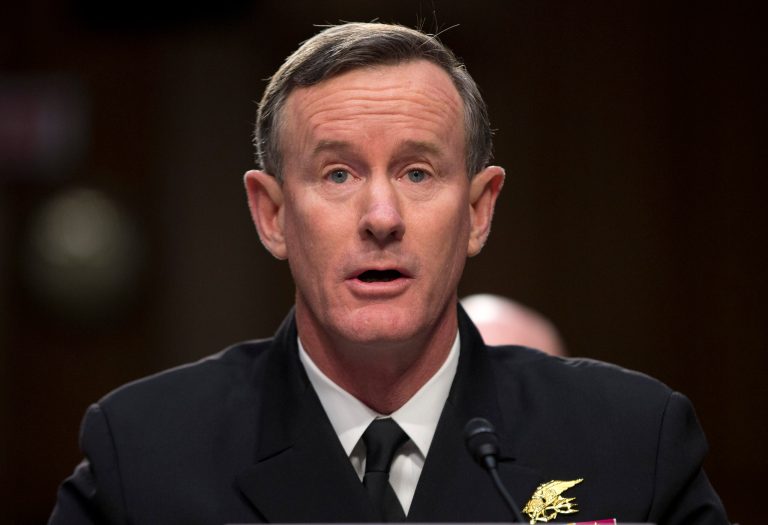 FILE - In this March 5, 2013, file photo, Navy Adm. William McRaven, commander, U.S. Special Operations Command, testifies on Capitol Hill in Washington. A newly-released email shows that 11 days after the killing of terror leader Osama bin Laden in 2011, McRaven ordered subordinates to destroy any photographs of the al-Qaida founder's corpse or turn them over to the CIA. (AP Photo/Evan Vucci, File)