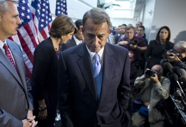 Speaker John Boehner, R-Ohio, on Capitol Hill on Tuesday. (AP Photo/ Evan Vucci)