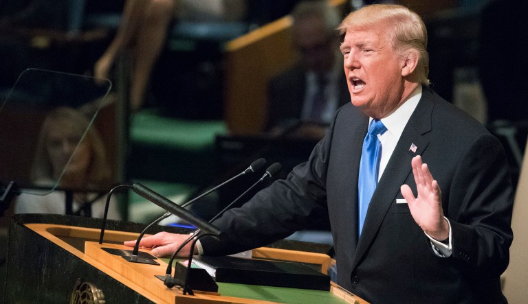 President Trump laid out the framework for his America First policy at the 72nd session of the United Nations General Assembly in September. (AP Photo/Mary Altaffer)
