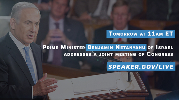 Boehner compares Netanyahu to Winston Churchill