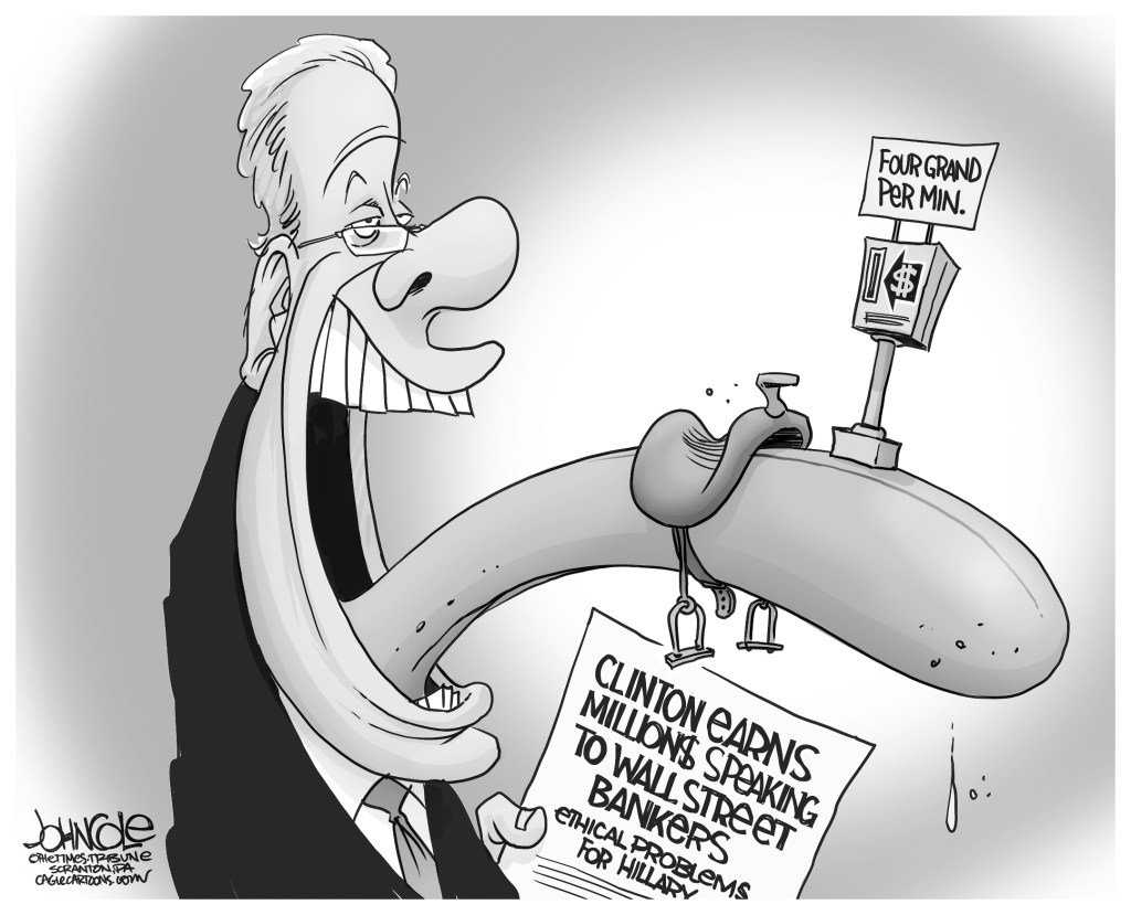 Editorial cartoon: The Clinton money-making machine