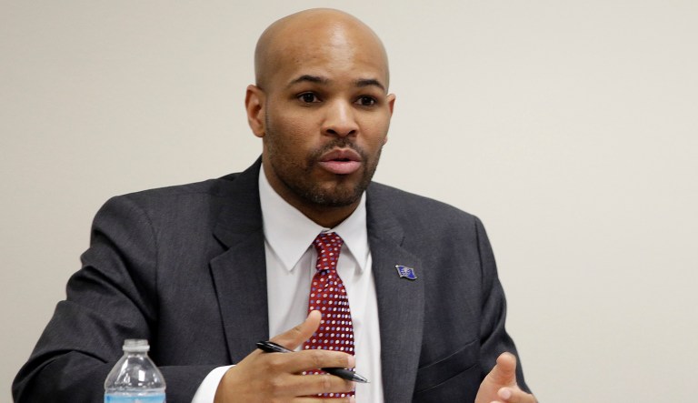 Jerome Adams was appointed the state's health commissioner right before a major outbreak of HIV connected to needle use from opioid abuse. (AP Photo/Darron Cummings)