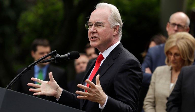 A conservative nonprofit associated with the Koch brothers urged Health and Human Services Secretary Tom Price to issue more administrative actions to undo Obamacare, instead of waiting for Congress pass a bill to partially repeal the healthcare law. (AP Photo/Evan Vucci, File)