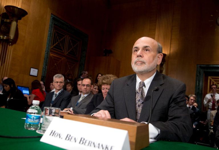  Federal Reserve Chairman Ben Bernanke gives the central bank's semi-annual monetary policy report to the Senate Banking Committee on Thursday. (AP Photo/Manuel Balce Ceneta) 