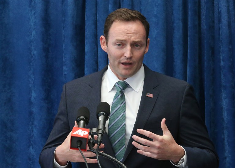 Rep. Patrick Murphy, D-Fla., slammed Sen. Marco Rubio Wednesday morning for deciding to run for re-election in the fall. (AP Photo/Steve Cannon, File)