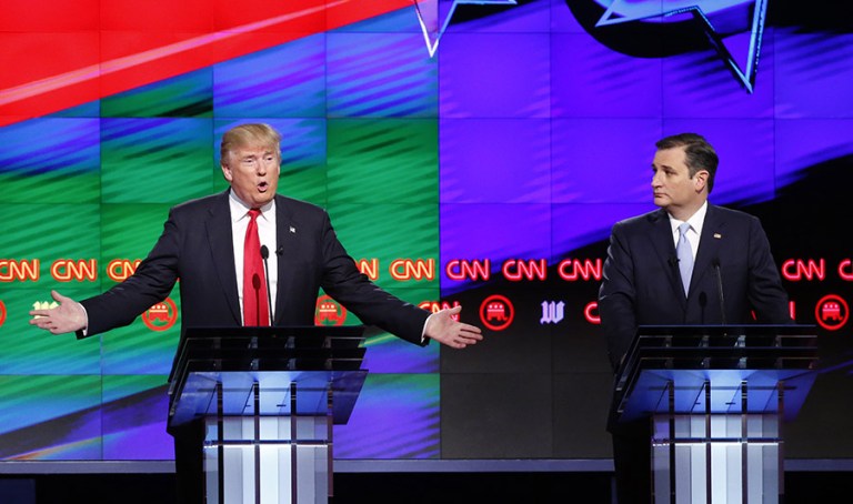 Trump and Cruz said only they will be in position to earn the delegate total necessary the nomination. (AP Photo/Wilfredo Lee)