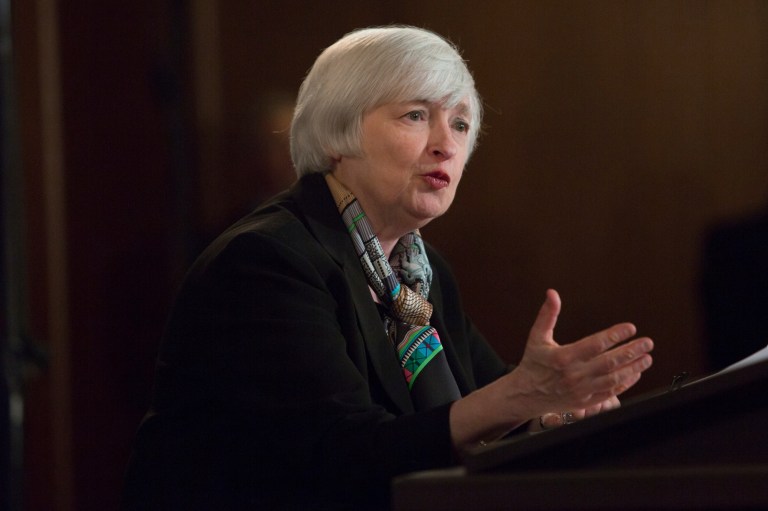 Federal Reserve Chair Janet Yellen speaks at a news conference in March. (Photo: Graeme Jennings/Washington Examiner)