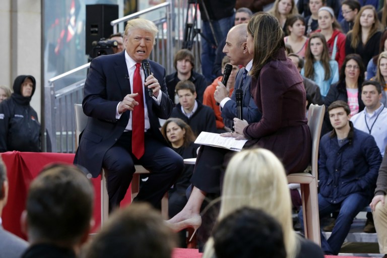 Donald Trump said Tuesday that women keep coming up to him to tell him they've heard far worse than the lewd remarks he made in 2005 when he bragged about using his celebrity to get sexual favors from women. (AP Photo/Evan Vucci)