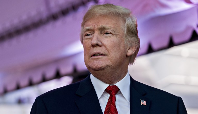 President Trump calls for Sayfullo Saipov to be sentenced to death if convicted of killing eight people and wounding 12 others by running people down with a truck Tuesday in New York. (Andrew Harrer/Bloomberg)