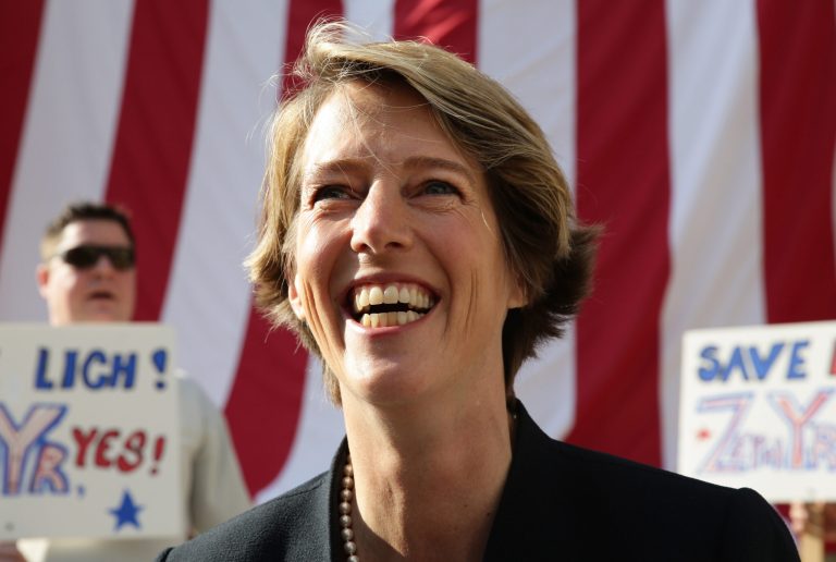 In this Aug 7, 2014 photo, Fordham University law professor and liberal activist Zephyr Teachout speaks to supporters in the Brooklyn borough of New York before appearing in court where she faces a residency challenge designed to prevent her Democratic Primary challenge to Gov. Andrew Cuomo. Teachout, who resides in Brooklyn, said she spends summers in Vermont because her family lives there but said the residency challenge is unfounded. A decision is expected in a few days. (AP Photo/Peter Morgan)