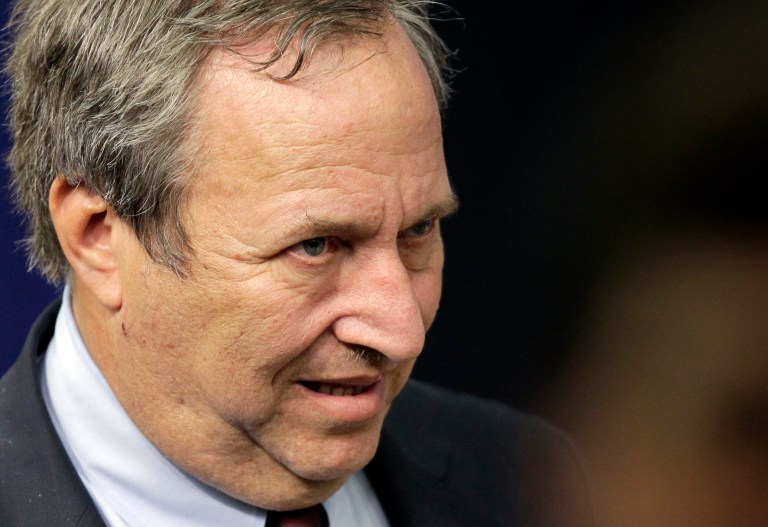 Speaking out for the first time since dropping a high-profile bid to become Federal Reserve chairman, Harvard professor Larry Summers struck an unusually aggressive liberal tone Thursday morning, denouncing the 