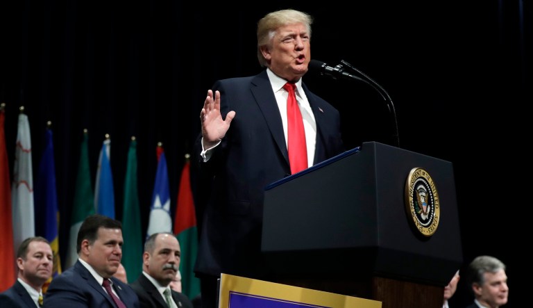 President Trump, during his speech at the FBI National Academy graduation ceremony, demanded to know 