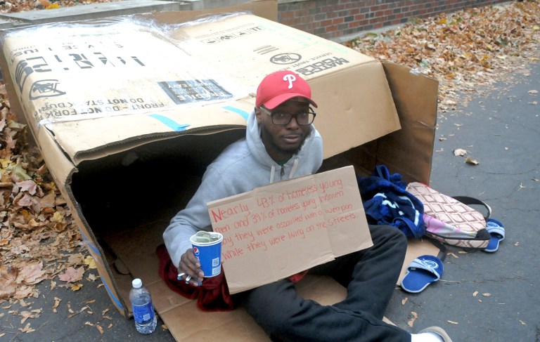 On a single night in the last week of January, the government counted 564,708 homeless people who were either sheltered or unsheltered. (Andy Matsko /Republican-Herald via AP)