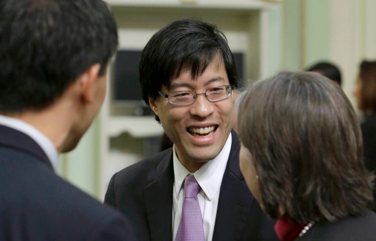 California State Assemblyman Richard Pan, D-Sacramento, center, at the Capitol in Sacramento, Calif. (AP Photo/Rich Pedroncelli, File)