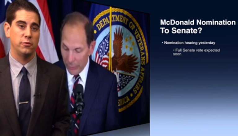 After his conformation hearing yesterday in front of the Senate Veterans' Affairs committee, Senate lawmakers will vote today to send Robert McDonald's name to the full Senate floor for debate.
