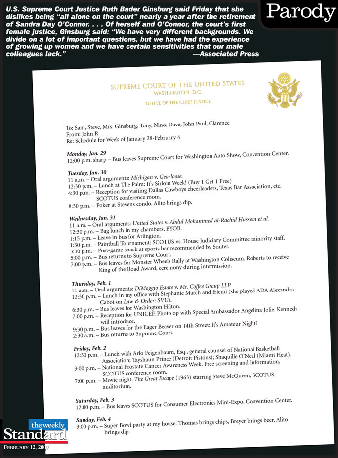 Supreme Court Calendar.