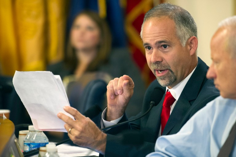 Rep. Tim Huelskamp lost his Republican congressional seat Tuesday. (AP Photo/Cliff Owen)