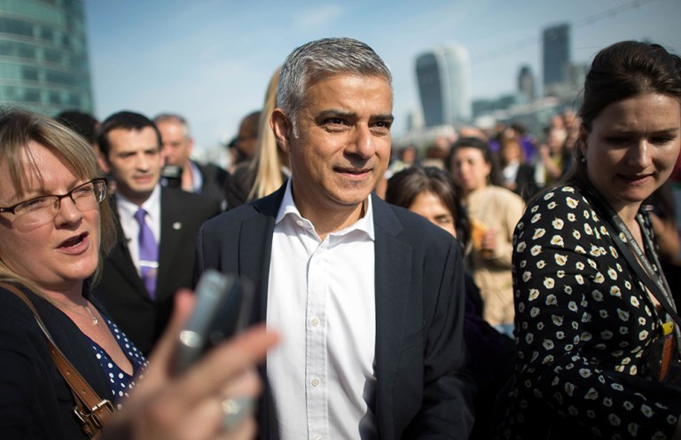 Khan has previously stated he would not visit the U.S. if Trump was elected and imposed a ban on a religious group. (Jonathan Brady/PA via AP)