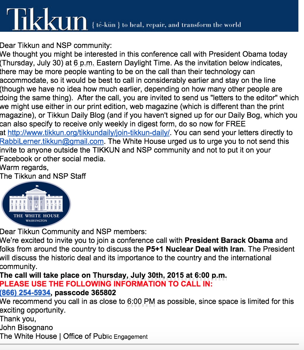 Conference Call with the President!