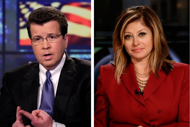 Neil Cavuto and Maria Bartiromo will co-moderate the next Republican presidential debate. (AP Photos)