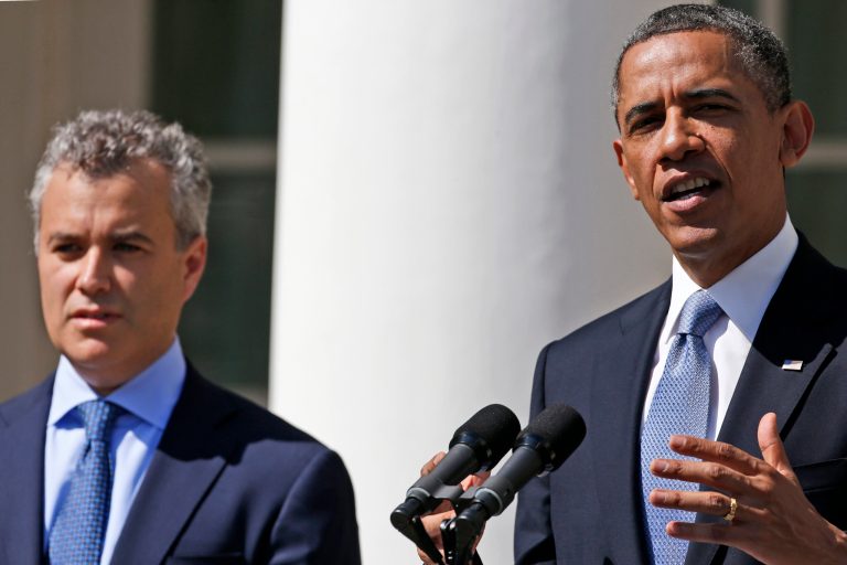 President Barack Obama, accompanied by Jeffrey Zients. The White House on Friday said that Jeffrey Zients, former acting director of the Office of Management and Budget under President Obama, would replace top economic adviser Gene Sperling in January. (AP/Charles Dharapak)