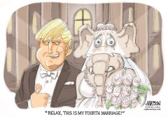 Editorial cartoon: Donald Trump’s fourth ‘marriage’