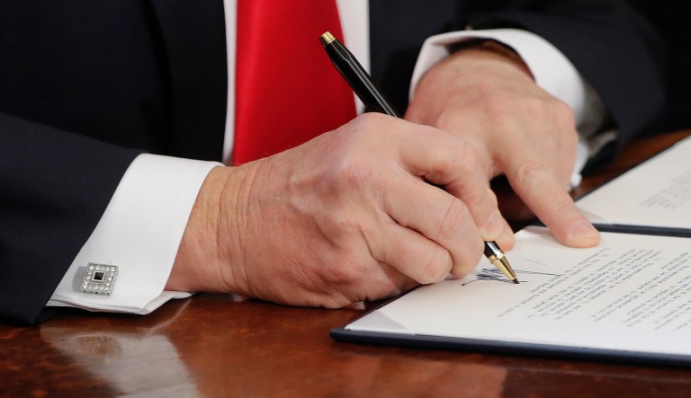 The original ban — which has been rewritten multiple times having been struck down by various federal courts — put a 120-day ban on refugees from entering the country and a 90-day ban for most citizens of Libya, Iraq, Iran, Somalia, Sudan, and Yemen. (AP Photo/Pablo Martinez Monsivais)