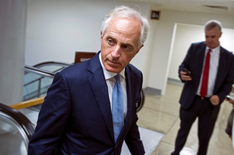 Corker's office declined to comment on whether he was being vetted as a vice presidential candidate. (AP Photo/Cliff Owen)