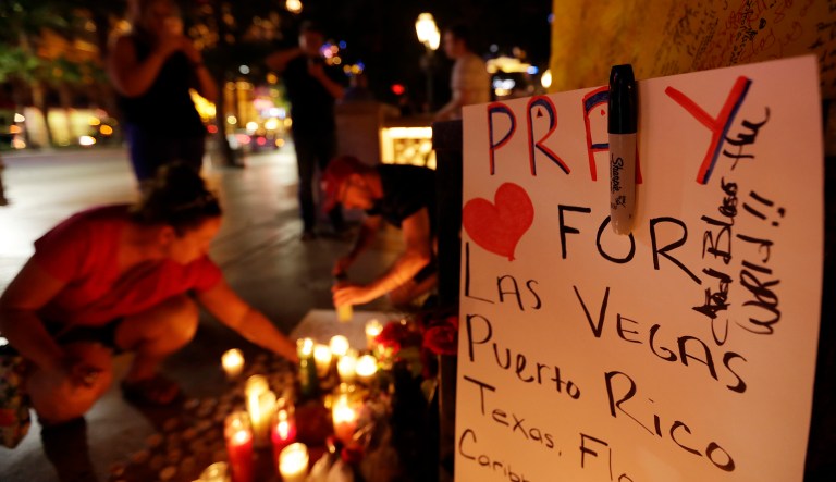 Monday's massacre in Las Vegas marked the deadliest shooting in modern American history. A fight has erupted over whether to refer to this violence as an act of terror. What is important, regardless of outcome, is that these powerful words have meanings, and we need to be careful how we use them. (AP Photo/Gregory Bull)