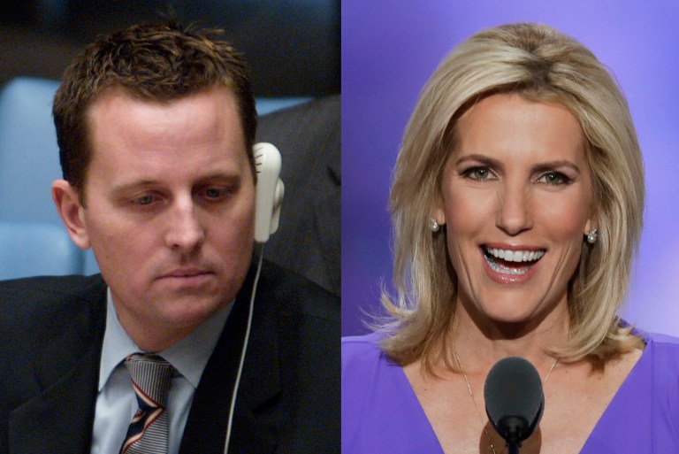 President-elect Trump weighing Richard Grenell and Laura Ingraham for administration posts. Both served as vocal supporters of Trump throughout the presidential race. (Photos: Wikipedia and AP)