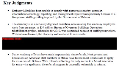 Report: Security Concerns at U.S. Embassy in Belarus