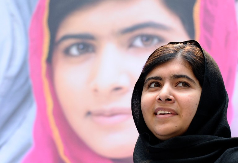FILE - In this file photo taken Friday, Oct. 11, 2013, Malala Yousafzai, a 16-year-old girl from Pakistan who was shot in the head by the Taliban last October for advocating education for girls, speaks about her fight for girls' education on the International Day of the Girl at the World Bank in Washington. Pakistan's army announced Friday, Sept. 12, 2014, that it had arrested 10 militants suspected of involvement in the 2012 attack on teenage activist Malala, who won world acclaim after she was shot in the head by the Taliban for advocating gender equality and education for women. (AP Photo/Susan Walsh, File)
