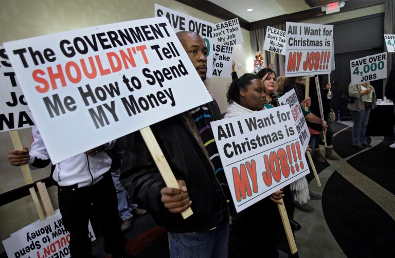   Internet cafe backers rally in opposition to Ohio House bill 605 in a downtown Cleveland hotel Monday, Dec. 10, 2012. The bill, passed by the House last week and pending before a Ohio Senate committee, amounts to a virtual ban on Internet cafes. (AP Photo/Mark Duncan)  