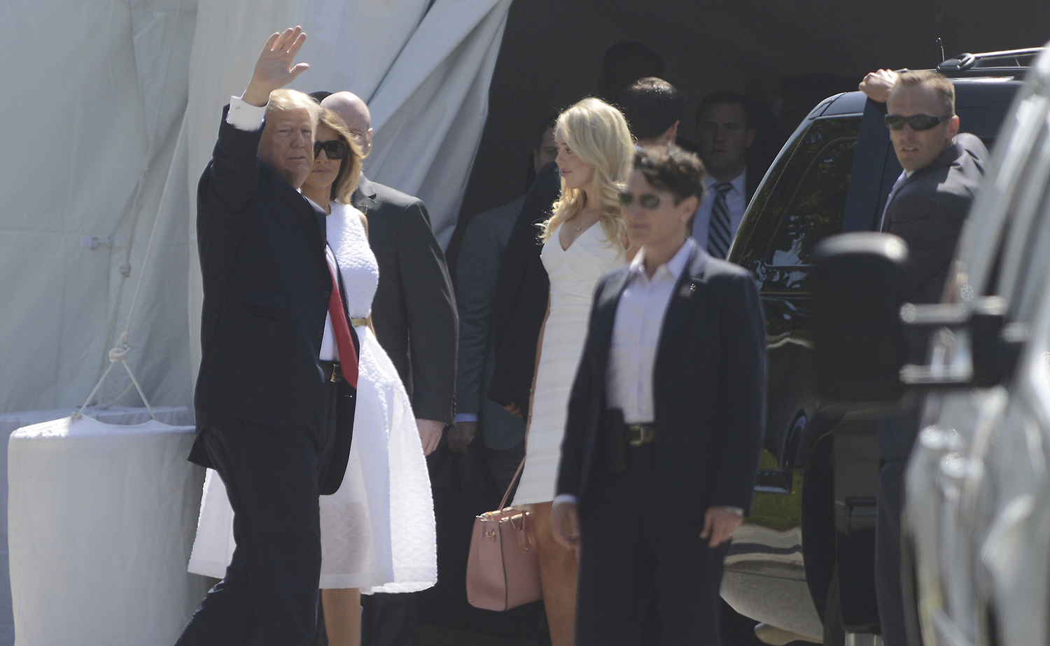 Trump attends Easter service at church where he married Melania