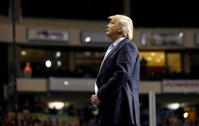 Donald Trump's schedule suggests he is about to go nearly ten days without a campaign event of any kind. (AP Photo/Gerry Broome)