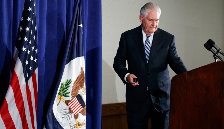 President Trump should start listening to Secretary of State Rex Tillerson or fire him. That doesn't mean Trump should do whatever Tillerson suggests, but Trump's present approach towards his foreign policy chief is pointless. (AP Photo/Evan Vucci)