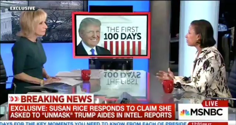 Scavino reacted to an interview Tuesday that Mitchell conducted with Rice on MSNBC. (Screengrab/Twitter)